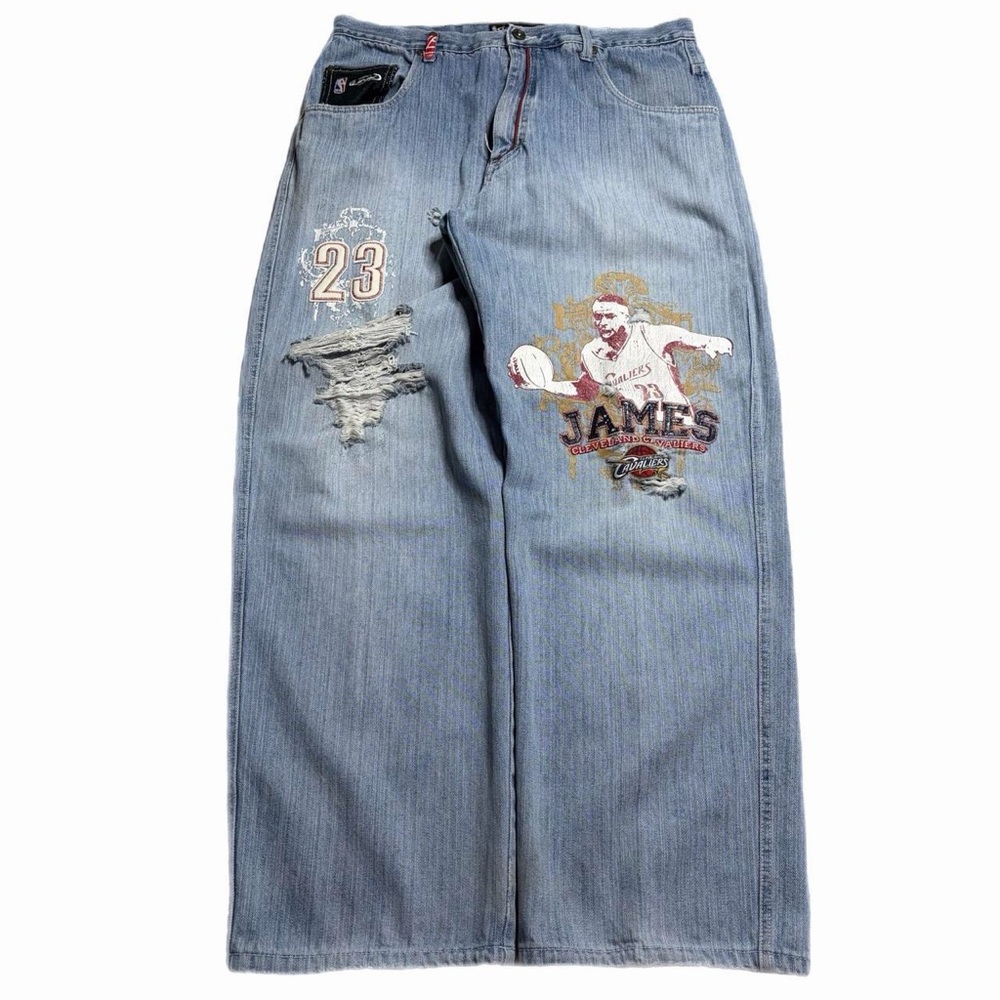 Vintage Y2K 2000s NBA UNK Jeans LeBron James Edition Embroidered Rare